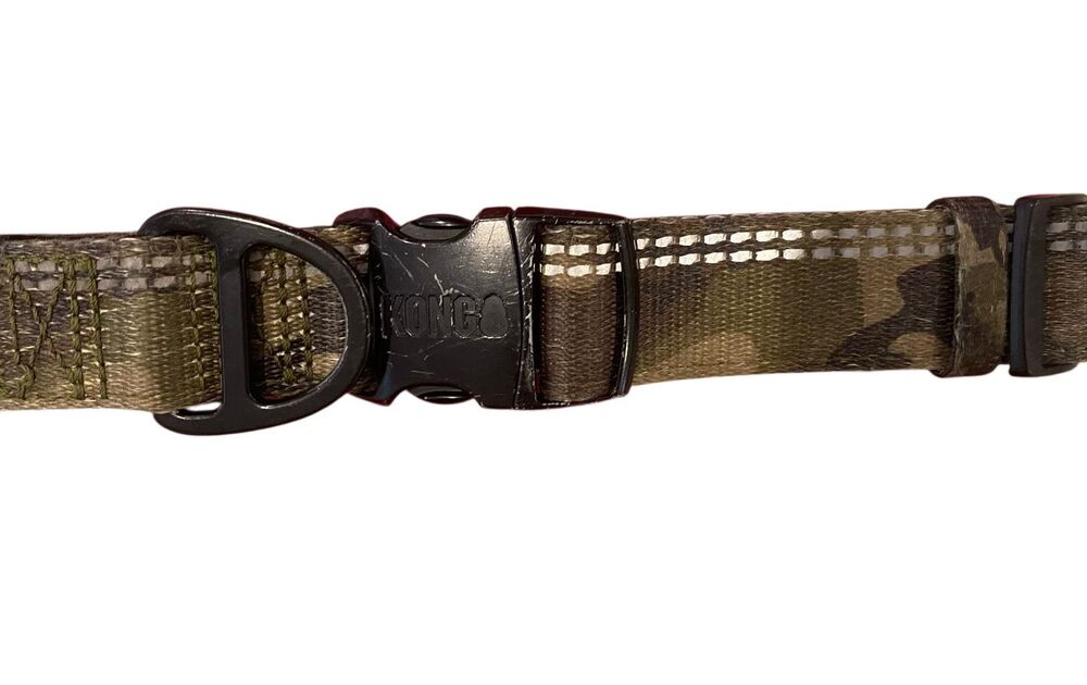 KONG Camo Chew Resistant Adjustable Dog Collar Medium Quick Release 13-17 Inch